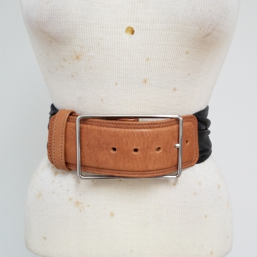 3.1 Phillip Lim Two-Tone Brown and Black Leather Waist Belt